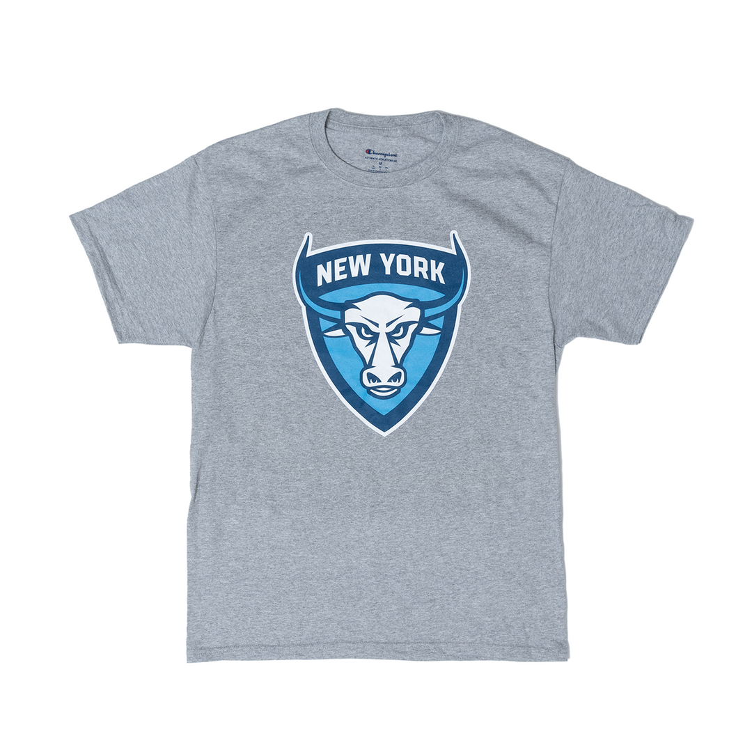 Champion New York Atlas Primary Logo Grey Tee