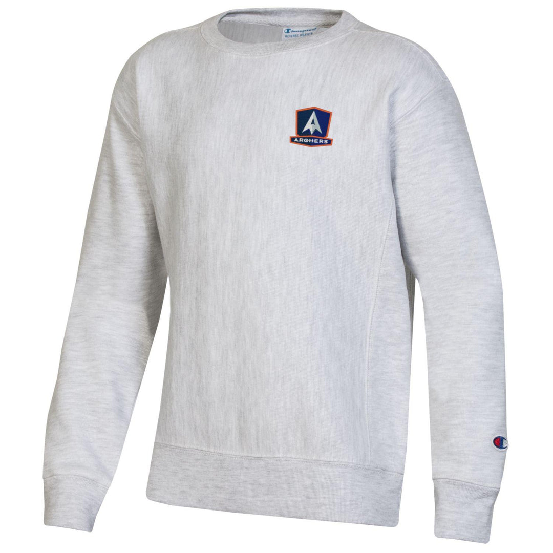 Champion Archers Silver Grey Reverse Weave Crewneck- Youth