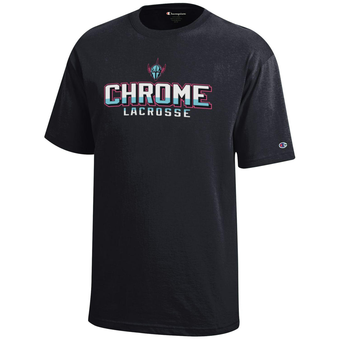 Champion Chrome Black Logo Tee- Youth