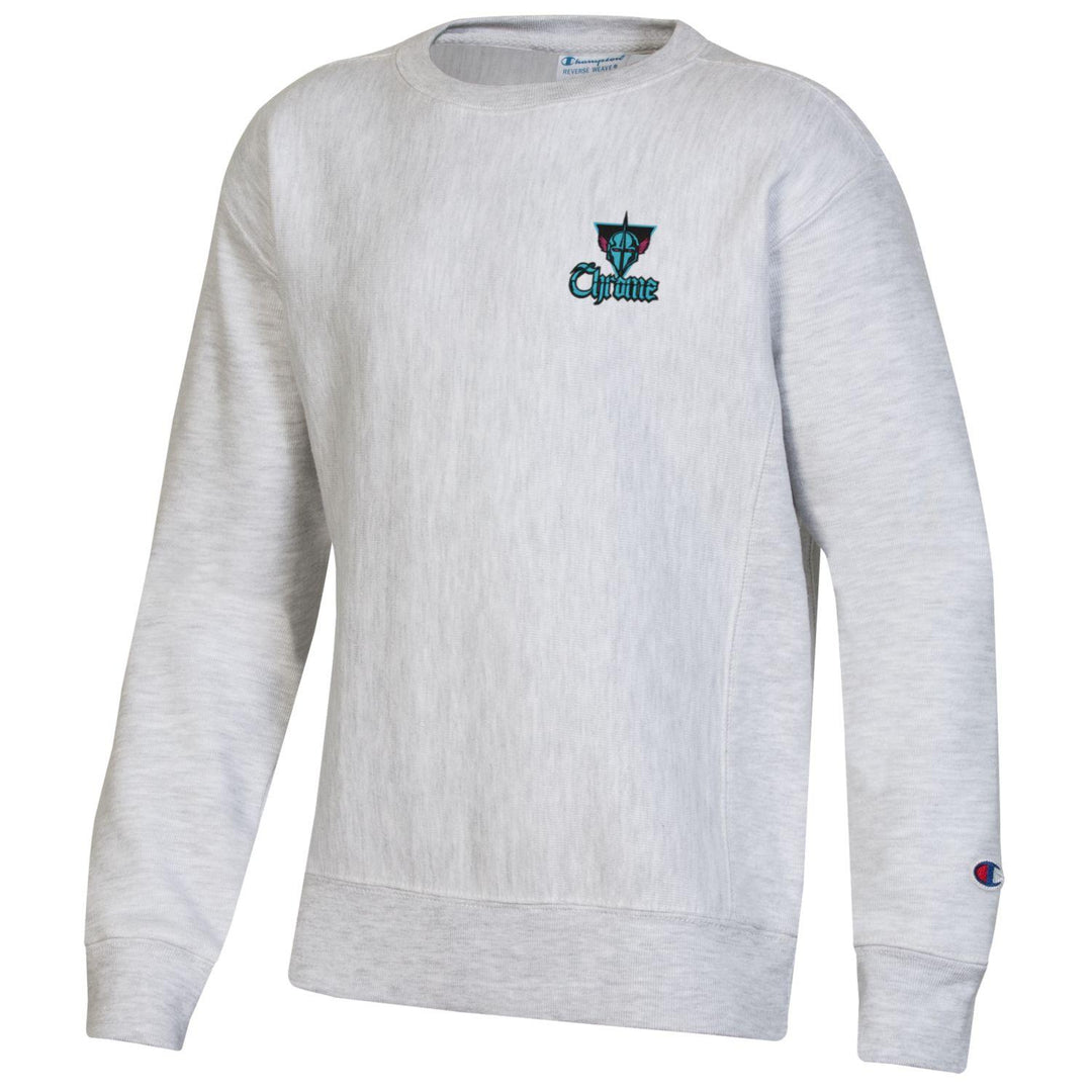 Champion Chrome Silver Grey Reverse Weave Crewneck- Youth