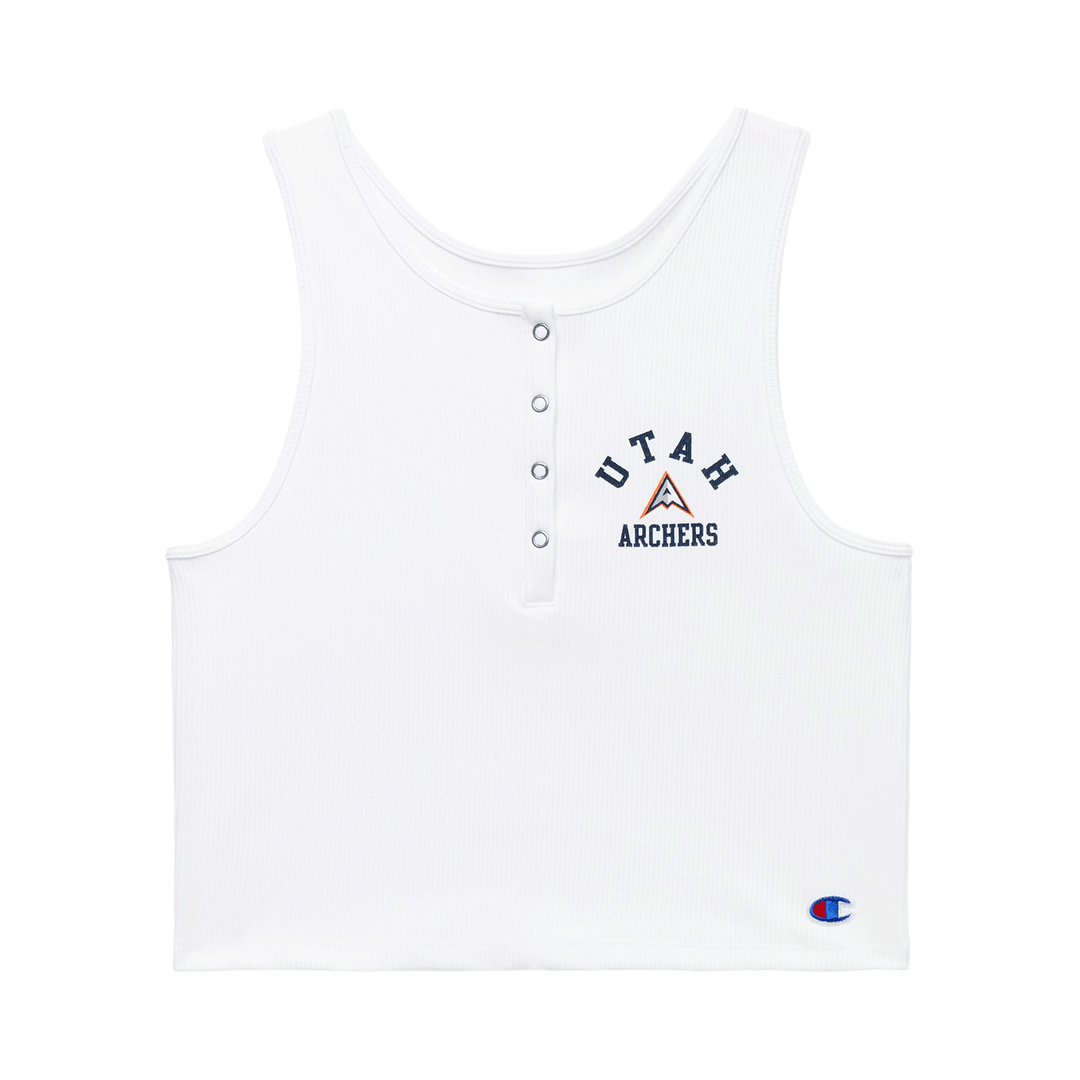 Utah Archers Women's Rib Henley Crop