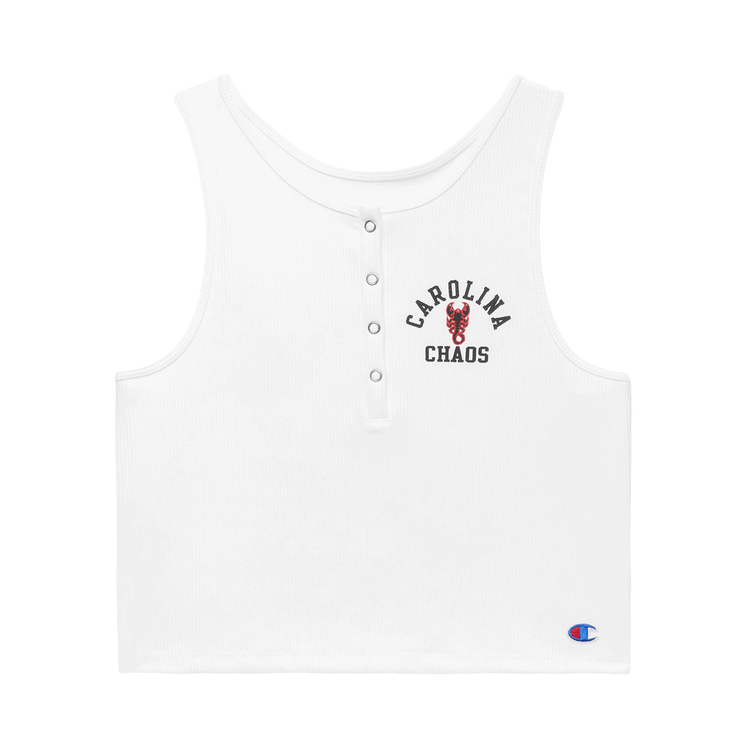 Carolina Chaos Women's Rib Henley Crop