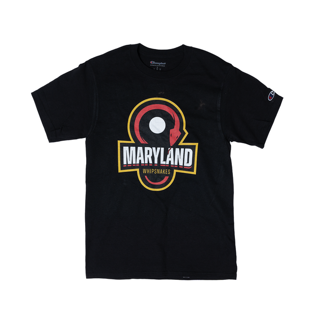 Champion Maryland Whipsnakes Primary Logo Black Tee - Youth