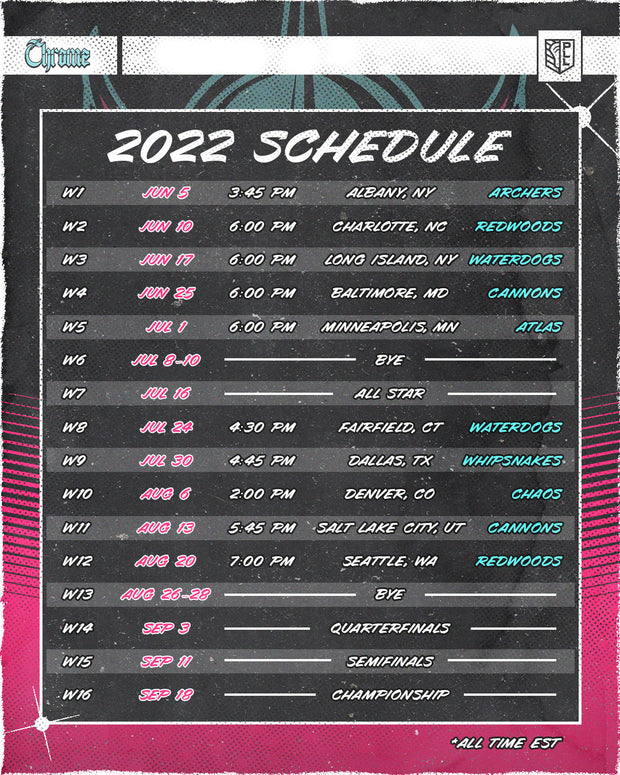 Chrome 2022 Schedule Poster - 18"x24"