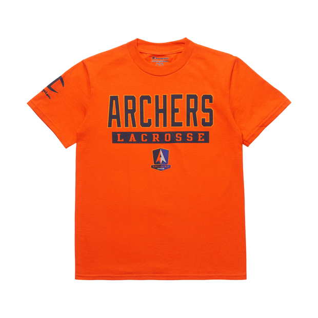 PLL Archers Lacrosse Club Champion Youth Boys Basic T-Shirt - Orange