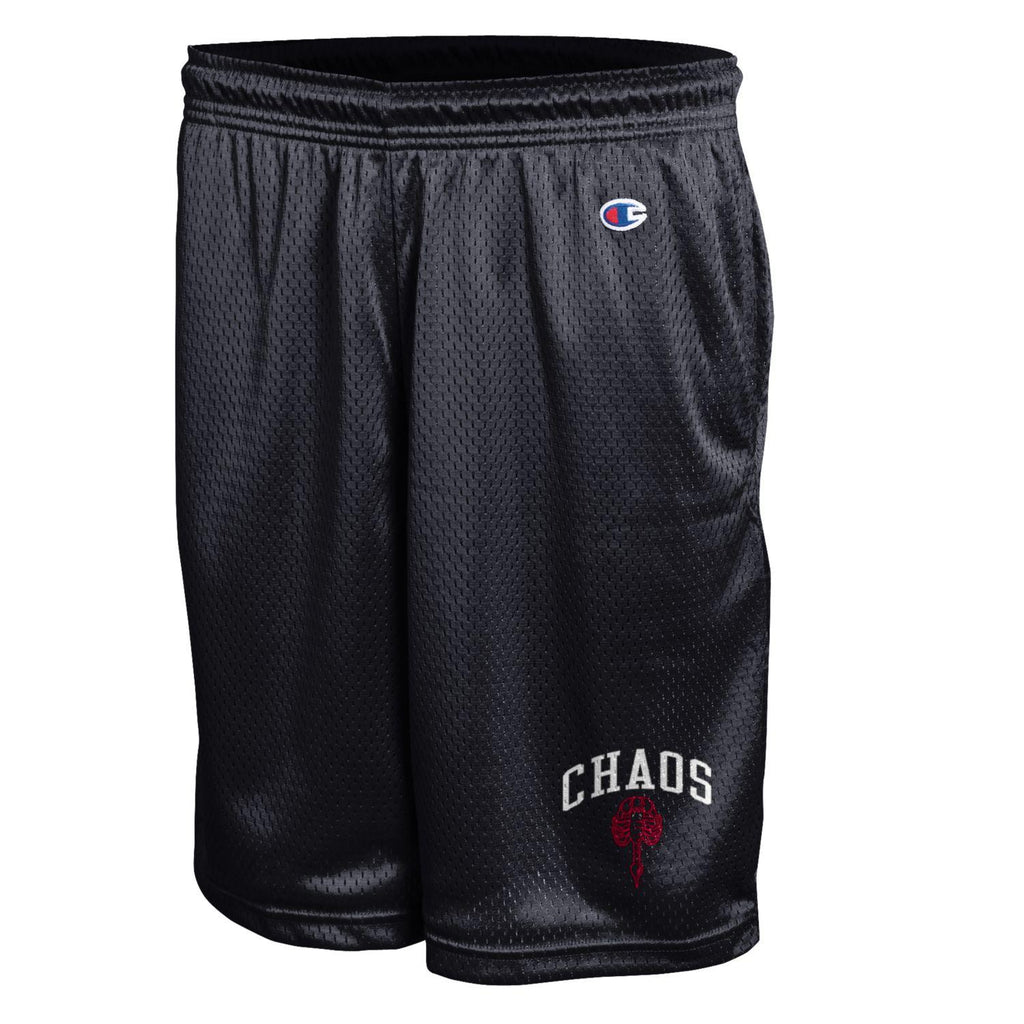 Champion Chaos Black Mesh Shorts Premier Lacrosse League Shop