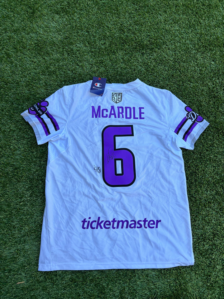 Philadelphia Waterdogs White Authentic #6 Kieran McArdle Signed Jersey