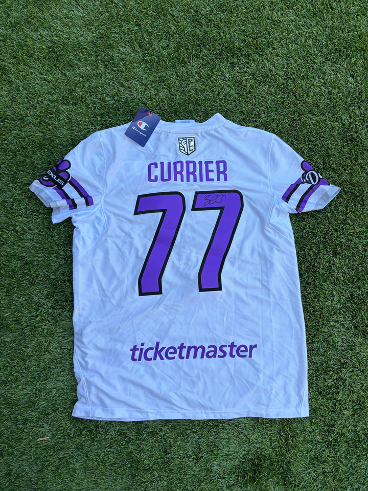 Philadelphia Waterdogs White Authentic #77 Zach Currier Signed Jersey