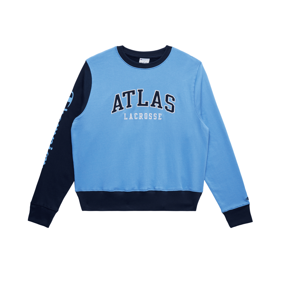 Blue champion crewneck womens shop