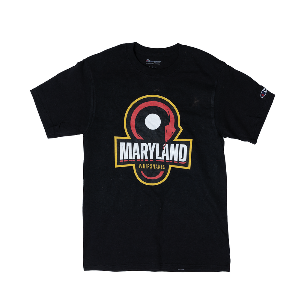 Champion Maryland Whipsnakes Primary Logo Black Tee – Premier