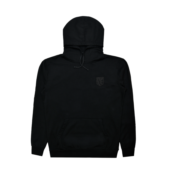 Stitched Shield Hoodie, Black