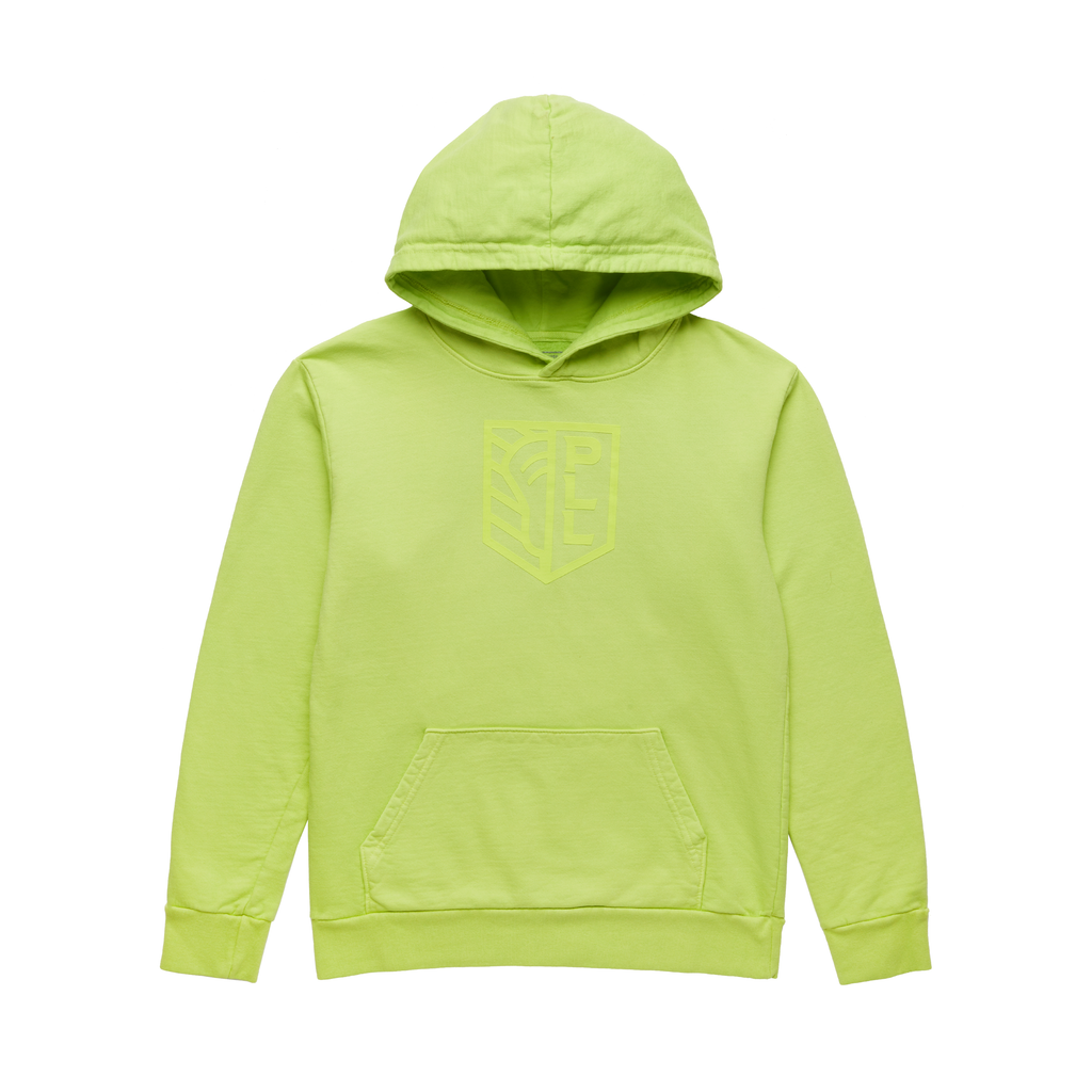 Tonal Shield Hoodie Lime Youth