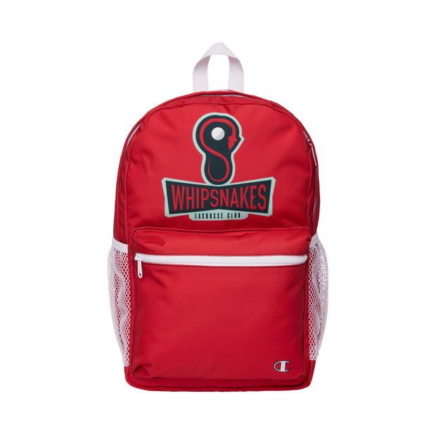 Red and white champion top backpack