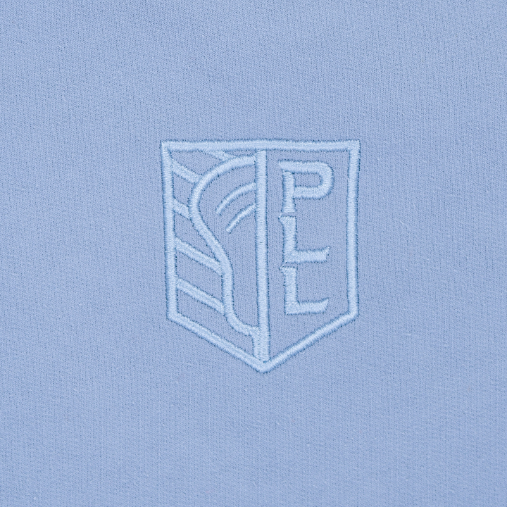 Tonal Stitched Shield Hoodie, Powder Blue